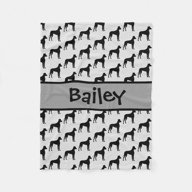 Cobertor De Velo Silhueta de cachorro grande personalizado (Frente)