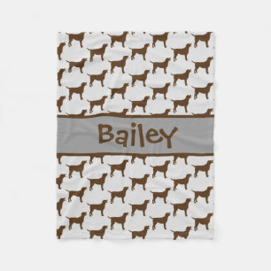 Cobertor De Velo Silhueta de cão de chocolate personalizado
