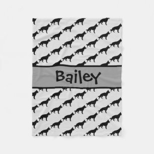 Cobertor De Velo Silhueta de German shepherd Personalizada