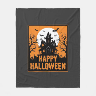 Cobertor De Velo Silhueta Vetorial de Casa Assombrada de Halloween_