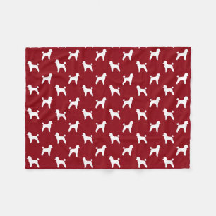 Cobertor De Velo Silhuetas de Cachorro Poodle Toy em Vermelho e Bra