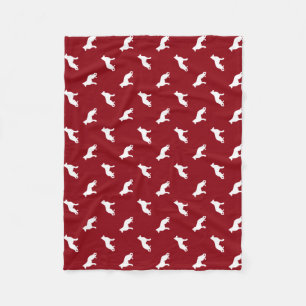 Cobertor De Velo Silhuetas de cães Pastor Alemão Branco Vermelho
