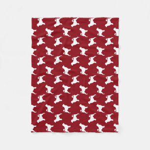Cobertor De Velo Silhuetas de Cão de Água Português Vermelho e Bran