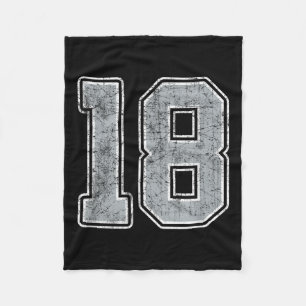 Cobertor De Velo Silver White Number 18 Jersey Player Uniform #18