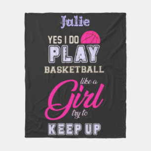 Cobertor De Velo Sim, Eu Jogo Basquete Como Uma Rapariga Rosa Púrpu