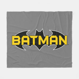 Cobertor De Velo Símbolo Batman   Nome Logotipo Amarelo e Preto