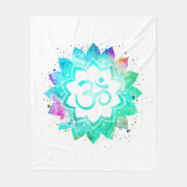Cobertor De Velo *~* Símbolo branco OM Lotus Flor Mandala Nova Idad