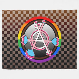 Cobertor De Velo Símbolo da Anarquia de Gênero, Emblema em Xadrez E