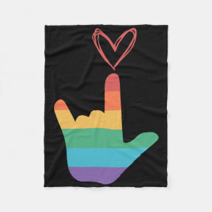 Cobertor De Velo Símbolo de Amor Arco-íris ASL Surdo