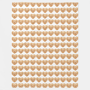 Cobertor De Velo Símbolo de Amor do Coração Dourado Atemporal