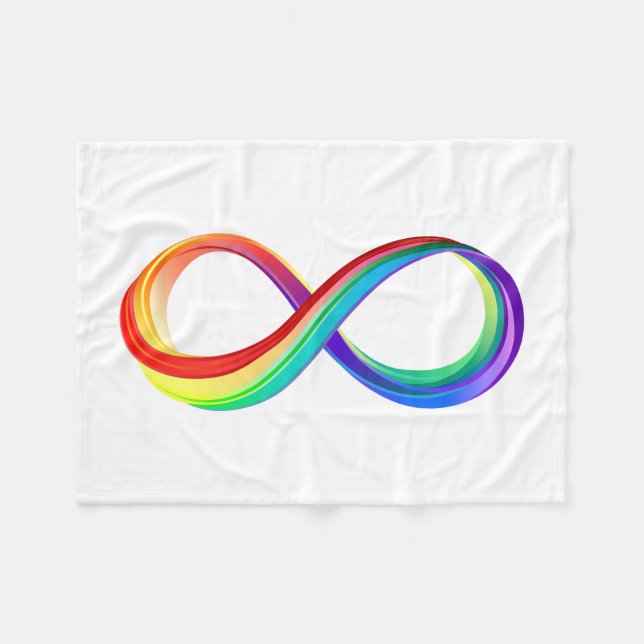 Cobertor De Velo Símbolo de Infinidade Arco-Íris em Camadas (Frente (Horizontal))