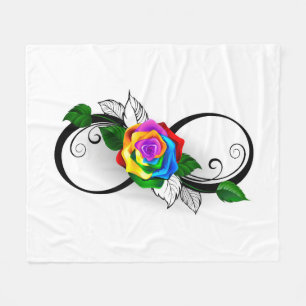 Cobertor De Velo Símbolo de Infinito com Rosa Arco-íris