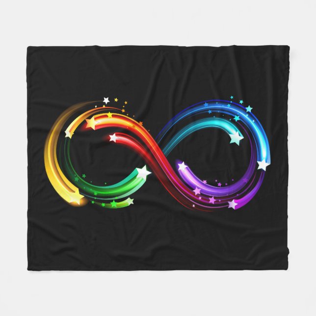 Cobertor De Velo Símbolo de infinito de cometas arco-íris (Frente (Horizontal))