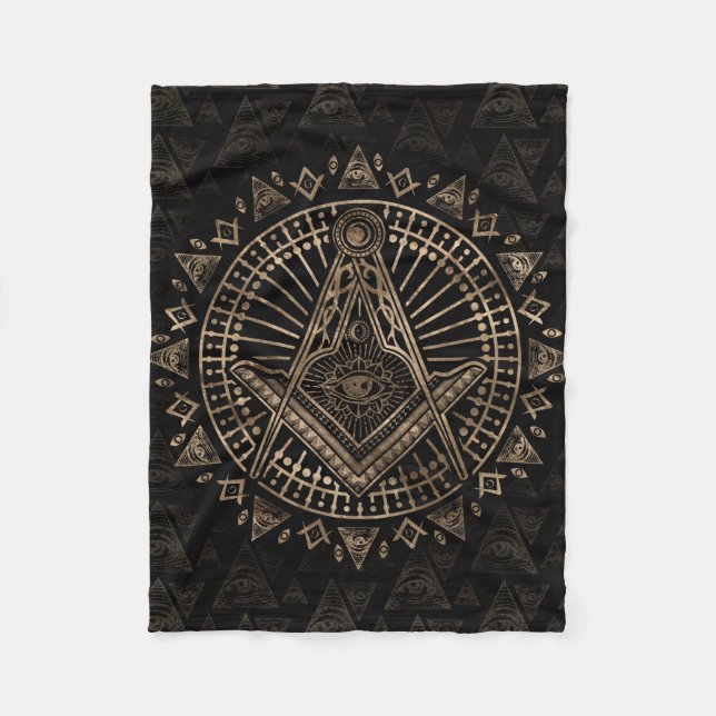 Cobertor De Velo Símbolo de maçonaria Praça e Bússolas (Frente)