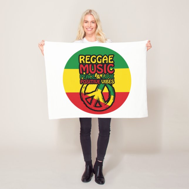 Cobertor De Velo Símbolo de Reggae e Paz com citações positivas (In Situ)