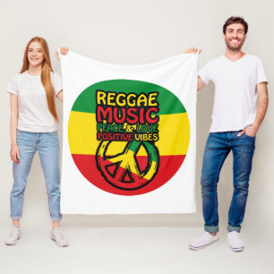 Cobertor De Velo Símbolo de Reggae e Paz com citações positivas