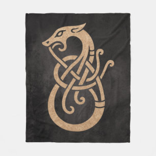 Cobertor De Velo Símbolo do Nó de Serpente Viking Dourado