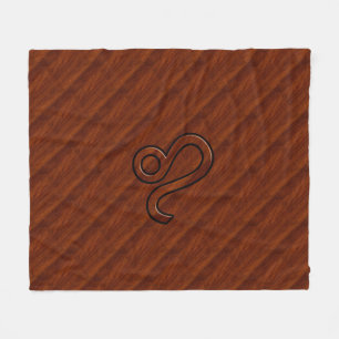 Cobertor De Velo Símbolo Leo Zodiac no estilo Rich Mahogany