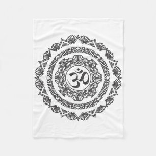 Cobertor De Velo Símbolo Mandala Om Yoga Presente Buda Iogue
