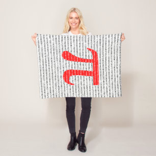 Cobertor De Velo Símbolo matemático original de número vermelho 