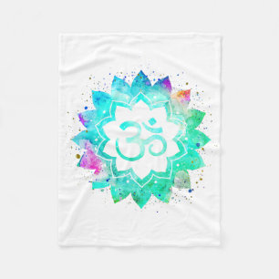 Cobertor De Velo *~* Símbolo Om Lotus Flower Mandala Nova Idade Br