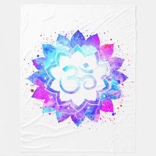 Cobertor De Velo *~* Símbolo OM Lotus Flower Mandala Nova Idade Br