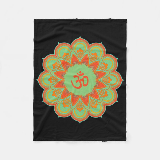 Cobertor De Velo Símbolo Om Ohm Aum Mandala Presente Espiritual de  (Frente)
