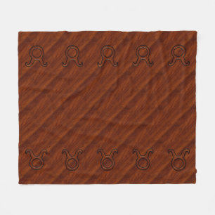 Cobertor De Velo Símbolo Taurus Zodiac em Mahogany como impressão