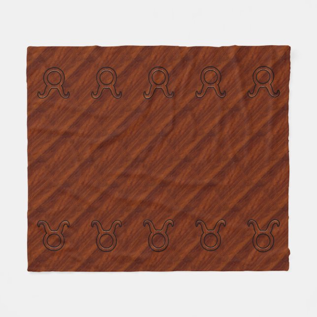 Cobertor De Velo Símbolo Taurus Zodiac em Mahogany como impressão (Frente (Horizontal))