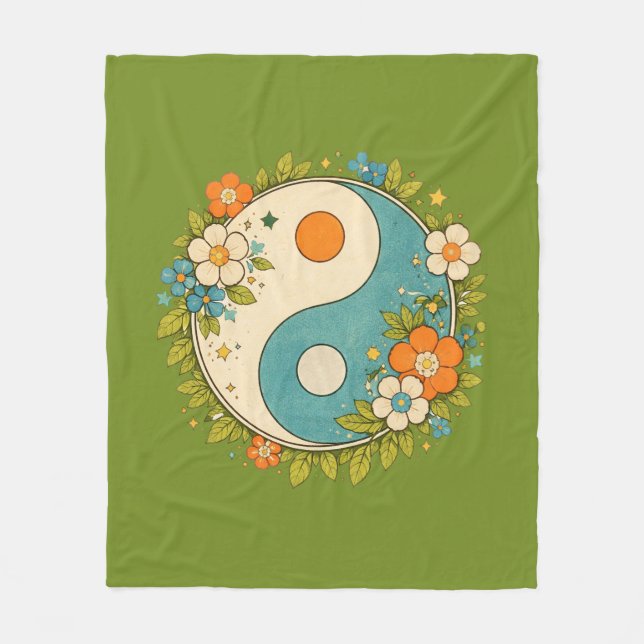 Cobertor De Velo Símbolo Vintage Yin Yang (Frente)
