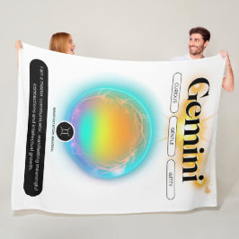 Cobertor De Velo Símbolo Zodiac Moderno Gemini Cita Elemento Ar