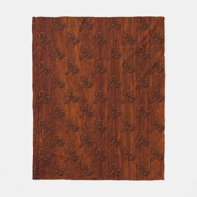 Cobertor De Velo Símbolo Zodíaco Moderno Aries em Mahogany como imp (Frente)