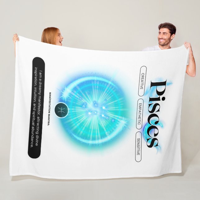 Cobertor De Velo Símbolo Zodiano Moderno Peixes Citar Elemento Água (In Situ)