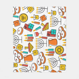 Cobertor De Velo Símbolos de Hanukkah: Padrão de Férias Judaicas.