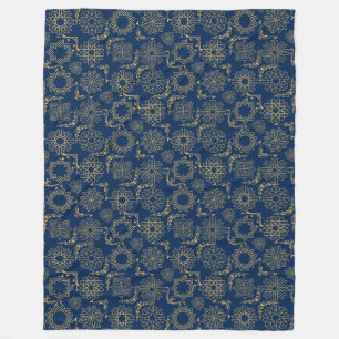 Cobertor De Velo Símbolos de ouro Padrão 12.bw preto BG Fleece Blan