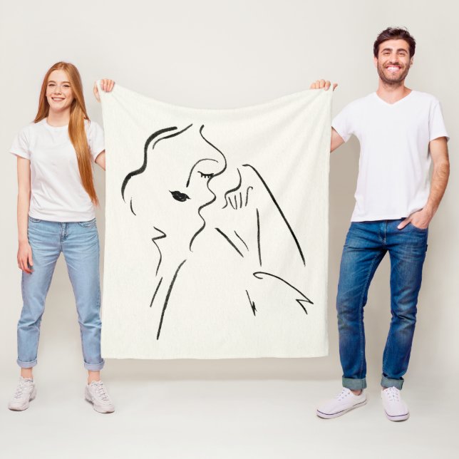 Cobertor De Velo Simple Study - Desenho de uma Senhora (In Situ)