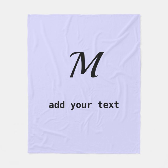 Cobertor De Velo simples e mínimo adicione sua foto de monograma de (Frente)