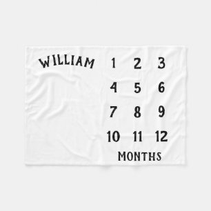 Cobertor De Velo Simples Milestone do Bebê Monthly Blanket