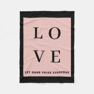 Cobertor De Velo Simples Preto Rosa Amor Deixe Nossos Valores Todos