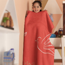 Simples Red Dourado Dove Heart Peace Love