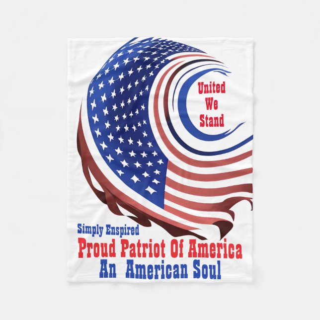 Cobertor De Velo Simplesmente Enspirado Orgulhoso Patriota Da Améri (Frente)