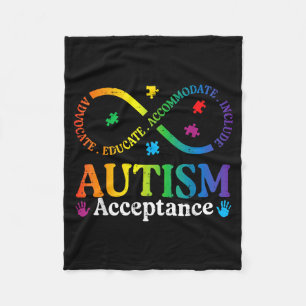 Cobertor De Velo Sinal de infinito do autismo, aceitação e conscien