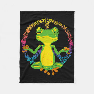 Cobertor De Velo Sinal de Paz Rãs de Ioga Legal Sapo da Paz Tie Dye