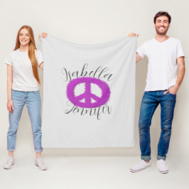Cobertor De Velo Sinal de paz roxo personalizável