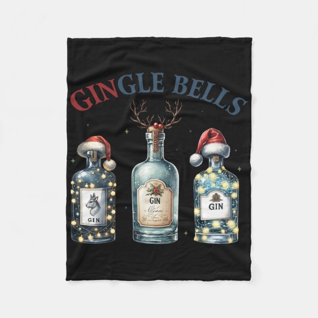 Cobertor De Velo Sinos Tilintam Sinos de Gin Gin Engraçados Árvore  (Frente)