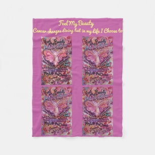 Cobertor De Velo Sinta meu Cancer de beleza Angel Chemo Fleece Blan