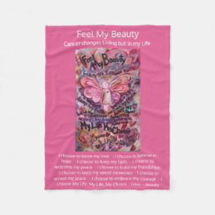 Cobertor De Velo Sinta meu Cancer de beleza Poem Pink Angel Soft Bl