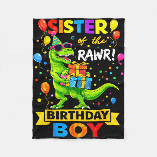 Cobertor De Velo Sister of the birthday boy t-rex funny dinosaur