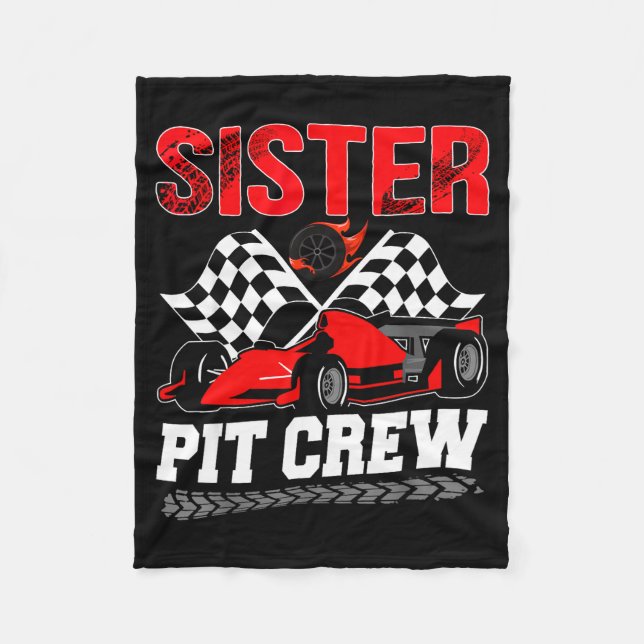 Cobertor De Velo Sister T Crew Racing Family Race Car Birthday Boy  (Frente)