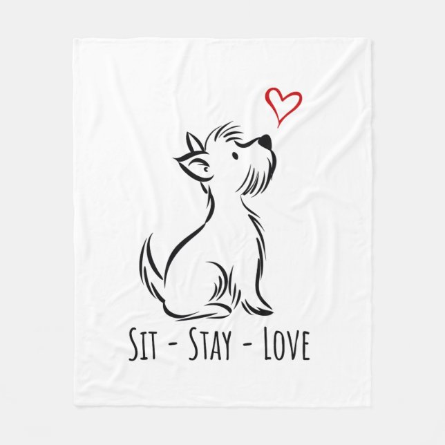 Cobertor De Velo Sit-Stay-Love Westie (Frente)
